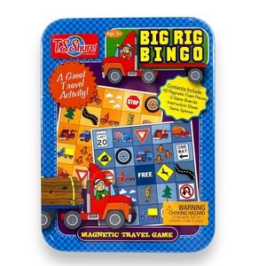 Big Rig Bingo Magnetic Travel‎ Game Tin Storage Case Car Trip Activity TS Shure